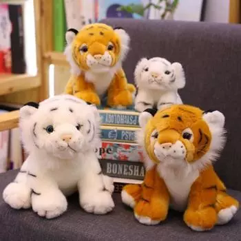 Имитация мини-тигра, плюшевые игрушки, милые мягкие игрушки, куклы для детей, творческий подарок, домашний декор mini коричневый