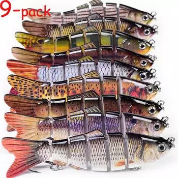 Имитация многосекционных приманок, 10 см, искусственные приманки Crossbill Roadrunners, упаковка из 9 штук