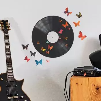 Имитация музыкальной записи цветок бабочка спальня крыльцо стены украшающие наклейки на стену 40*50CM/fun-f122
