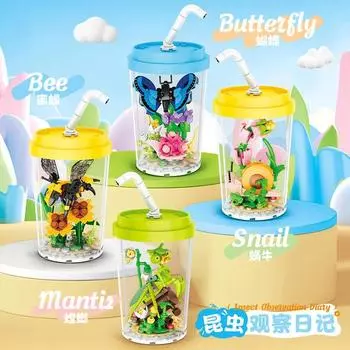 Имитация насекомых Богомол Бабочка Улитки и пчелы Дневник наблюдений Строительные блоки Кирпичи Рождественские игрушки