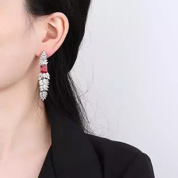 Имитация натурального колоса пшеницы красные корундовые серьги заводская поставка цирконовые серьги изумрудные цирконовые серьги изумрудный