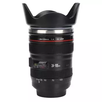 Имитация объектива камеры, чашка из нержавеющей стали, кружки для кофе с выдвижной крышкой для любителей фотографов