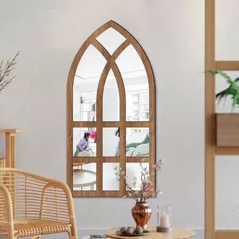 Имитация оконной арки, дизайн акрилового зеркала, настенная наклейка, самоклеящиеся наклейки, домашний фон для гостиной, художественный декор для стен, зеркало