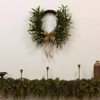 Имитация оливкового венка для украшения дома, настенное украшение на входную дверь One Size