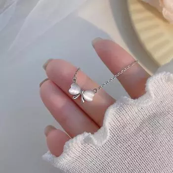 Имитация опала ожерелье-бант женское летнее легкое роскошное нишевое дизайнерское цепочка на ключицу