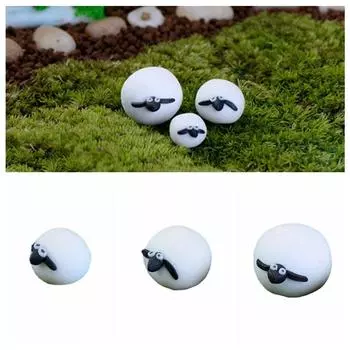 Имитация овцы Мягкая керамика Сочный ландшафт Внутренний сад Детский мох Прочный DIY Украшение Коллекция Любитель