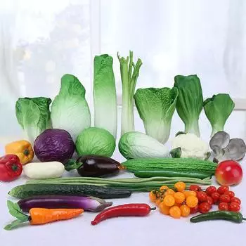 Имитация овощей из зеленого ПВХ-материала, поддельные модели овощей, детские ролевые игры, кухонные игрушки, искусственные продукты, украшение для дома