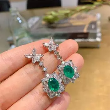 Имитация Параиба Бусина Шпилька Драгоценность Аксессуары Гальваническое Разделение Изумруд Леди Ювелирные Изделия Женщины изумрудный