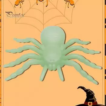 Имитация паука, реалистичная, недеформированная, флокирующийся паук на Хэллоуин, страшные сцены, украшения для дома с привидениями S флуоресцентный зеленый