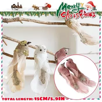 Имитация пенопласта перо птица украшение рождественская елка украшение One Size золотой