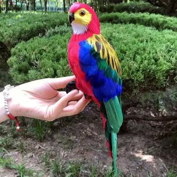 Имитация перьев Статуя попугая Красочные птицы Модель Украшения Креативная Статуя Ара Сад разноцветный