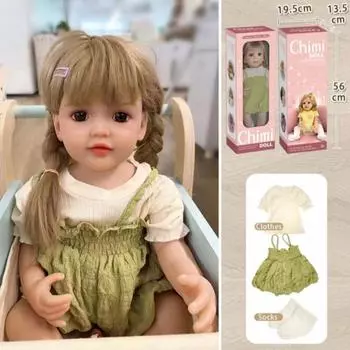 Имитация перерождения куклы успокаивающая детская милая игрушка-компаньон мягкая резиновая кукла зелёный