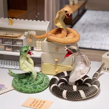 Имитация плюшевой игрушки кобры, длинная мягкая змея, плюшевая подушка, диван, кресло, декоративный реквизит, подарок для девочек и мальчиков 115cm