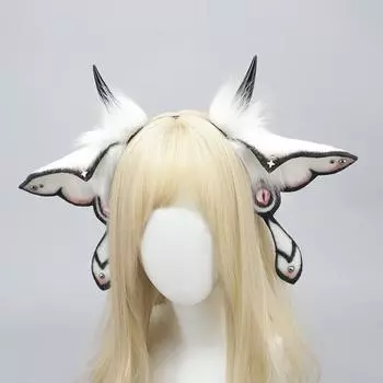 Имитация плюшевой повязки на голову в виде моли, реквизит для праздничной вечеринки One Size белый