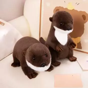 Имитация плюшевых игрушек выдры Мягкая игрушка банка животных Подушка-бобр Успокоение Кукольной Комнаты Украшение Рождественский Подарок На День Рождения 25cm