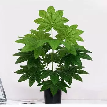 Имитация поддельного зеленого растения 18 восьмиугольный золотой лист офисный имитационный цветочный горшок для украшения дома и гостиной отеля 18 head octagon leaf