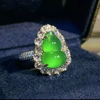 Имитация прозрачного льда халцедонового агата в стиле ретро, полное бриллиантовое тыквенное открытое кольцо, женские серьги-пряжки