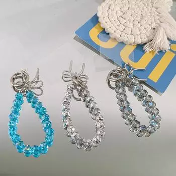 Имитация прозрачной бисерной цепочки для мобильного телефона, универсальный чехол для мобильного телефона с защитой от потери, подвеска, украшение