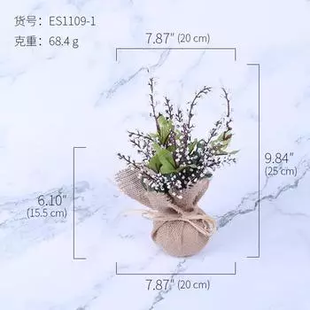 Имитация растения Зеленое растение Бонсай Мешковина Маленькое горшечное растение Украшение Гостиная Винный шкаф Ресторан Магазин Домашнее украшение Настенное