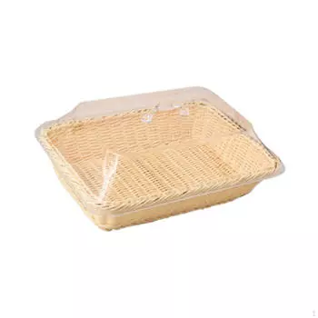 , Имитация ротанга, Фруктовый поднос, Презентация еды и овощей в деревенском стиле с пыленепроницаемым покрытием, 35cmx25cmx15cm