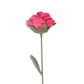 Имитация розы, связанная крючком, с длинным стеблем, яркий яркий цвет, искусственный цветок, свадебные центральные украшения, свадебные букеты, композиция для душа, украшения на день Святого Валентина розы красного