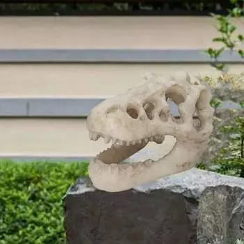 Имитация рыбного домика пещера декоративный динозавр череп из смолы побег дом аквариум белый