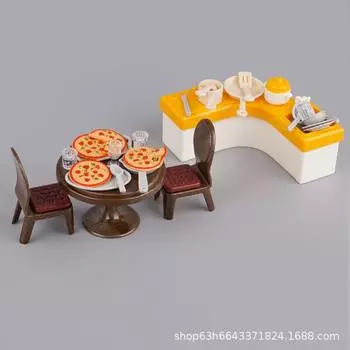 Имитация сцены Миниатюрная мебель Кухня Пицца Кукольный домик Еда Игра Дети Игровой домик Игрушки