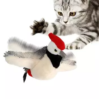 Имитация щебечущей птички, игрушка для кошек, перезаряжаемая игрушка для котят, активируемая прикосновением, мягкая игрушка для домашних кошек