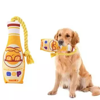 Имитация щенка жевательная игрушка устойчивая к укусам собака хлопковая веревка с узелками чистка зубов жёлтый