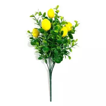 Имитация семилепесткового эвкалипта, связка лимонов, имитация цветочного украшения для дома, зеленое растение, реквизит для фотосъемки