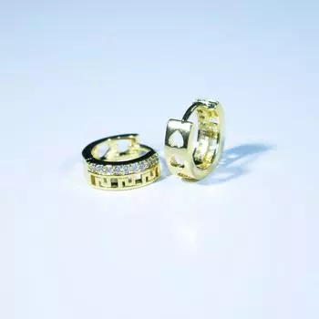 Имитация серебра Great Wall Pattern Circle Ear Buckle Simple Design Sense Niche Personality Net Celebrity золотой