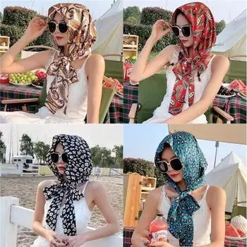 Имитация шелковой мусульманской шапки Баотоу, шарфа, модной солнцезащитной шапки-тюрбана, мягкой женской шапки-хиджаба, платка, исламской шапки