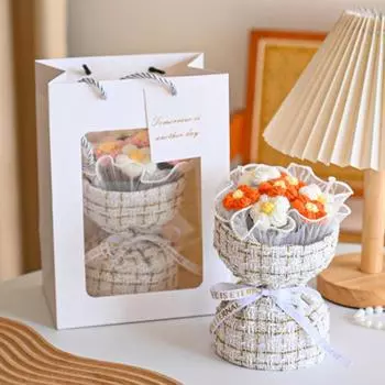 Имитация слоеного букета цветов 7 Слоеный букет цветов Ткань Вязаный цветочный букет