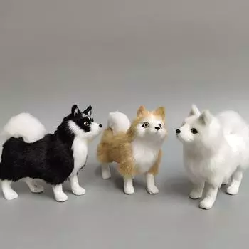 Имитация собаки Кукла Хаски Имитация самоеда Белый щенок Черная собака Серая собака Хаски Самоед