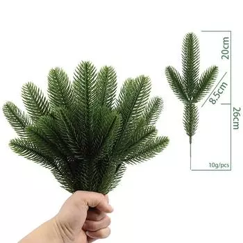 Имитация сосновых иголок, Трехгранные сосновые иголки, Объемные сосновые иголки, Имитация растений, Искусственные растения, Рождественские аксессуары для украшения зелёный