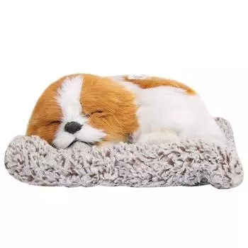 Имитация спящей собаки, щенка, украшения, животных, плюшевая игрушка, бамбуковый уголь, декор (желтый)