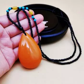 Имитация старого пчелиного воска, капля воды, янтарь, антикварные мужские и женские аксессуары, ожерелье-свитер, атмосферная подвеска для одежды, цепочка из деревянных бусин