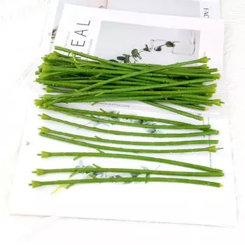 Имитация стебля розы, Стебель искусственного цветка, Стебель пиона, Стебель с одним маленьким отверстием, Пластиковый стебель для цветка, Аксессуары для стебля бумажного цветка. зелёный