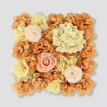 Имитация стены из роз, пионов, маргариток, гортензий, фоновая стена для свадьбы, стена из искусственных цветов для праздников оранжевый