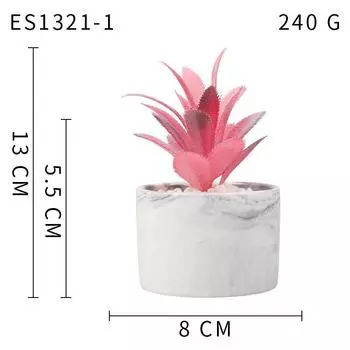 Имитация суккулентного керамического бонсай, прозрачная мраморная керамическая раковина, свежее украшение скандинавской офисной мебели