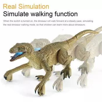 Имитация света и звука, устойчивая к падениям электрическая игрушка-динозавр, имитация рождественского подарка серый