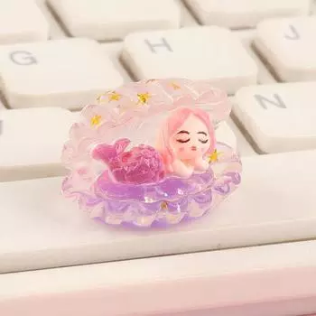 Имитация светящейся открытой ракушки русалки из смолы, ювелирные изделия, аксессуары, сделай сам, кремовый клей, брелок, украшение на холодильник розы красного