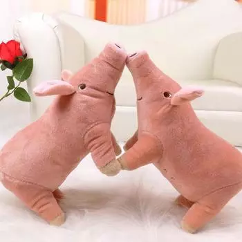 Имитация свиньи, плюшевая игрушка, милая свинья, дизайн, шлифовка зубов, скрипучая плюшевая игрушка, прочная жевательная игрушка для собак, интерактивная поставка 25cm Long -14cm Wide