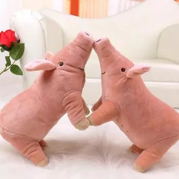 Имитация свиньи, плюшевая игрушка, милая свинья, дизайн, шлифовка зубов, скрипучая плюшевая игрушка, прочная жевательная игрушка для собак, интерактивная поставка 25cm светло-розовый