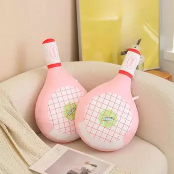 Имитация теннисной ракетки, плюшевая игрушка, украшение, креативная розовая ракетка, плюшевая кукла, мягкая подушка, детская игрушка, подарок для девочки и мальчика 48cm розовый