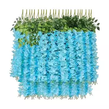 Имитация тофу-пудинга Глициния Длинная гирлянда из искусственных растений, искусственная Глициния, украшение из искусственных растений One Size циан
