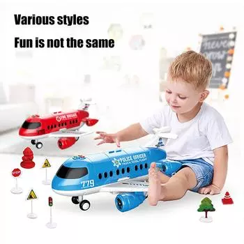 Имитация транспортного самолета с местом для хранения Мини-машина Детская музыкальная игрушка