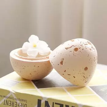 Имитация травертина в стиле ваби-саби Ароматерапевтическая печь Декоративные украшения Диффузор эфирных масел Каменный настольный Сандаловый камин в форме яйца