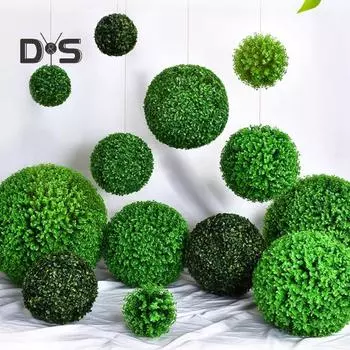 Имитация травы, шар из искусственного топиарного растения, реалистичные искусственные шары для свадьбы, дня рождения, вечеринки, внутреннего и наружного декора 20cm зелёный