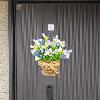 Имитация тюльпана, подвесная корзина на дверь, венок, украшение на стену, реалистичная многофункциональная пружина для
